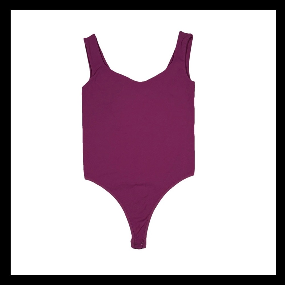 Intimately Free People Bodysuit XS S Magenta Sweetheart Neck Thong Snap USA